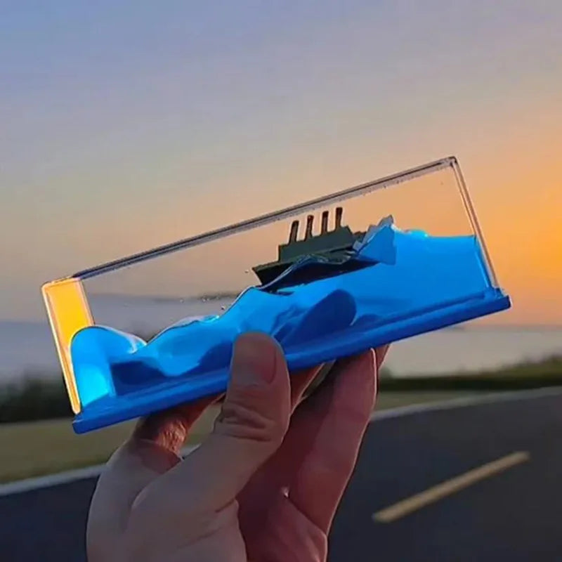 Cruise Ship Drift Bottle – Floating Acrylic Desk Decor