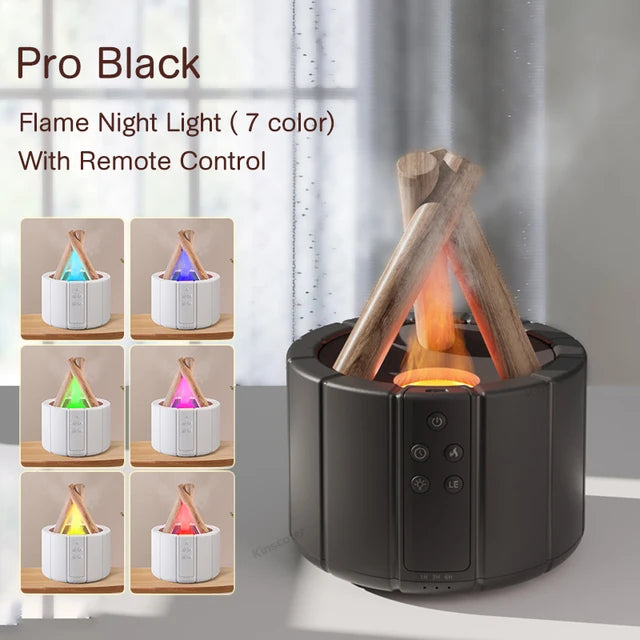 Flame Aroma Diffuser – LED Ultrasonic Cool Mist Humidifier