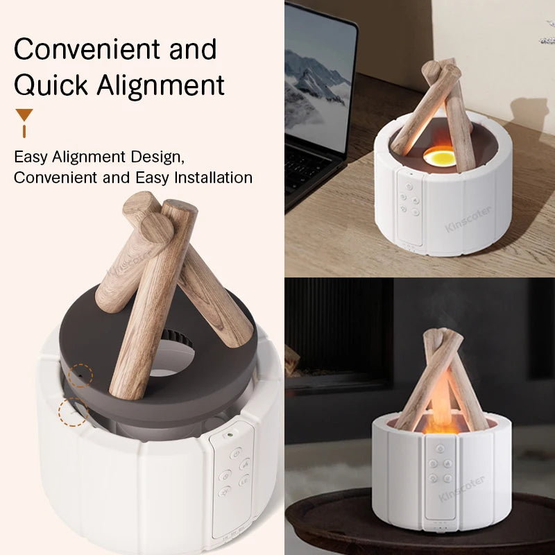 Flame Aroma Diffuser – LED Ultrasonic Cool Mist Humidifier