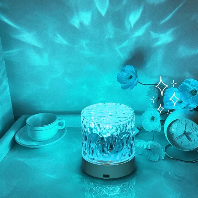 Water Ripple Projector Night Light – Crystal LED Lamp
