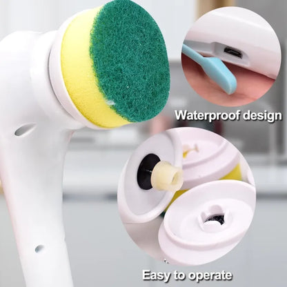 Electric Spin Scrubber – 5-in-1 Rechargeable Cleaning Brush