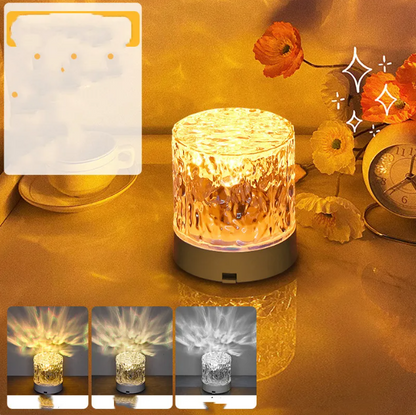 Water Ripple Projector Night Light – Crystal LED Lamp